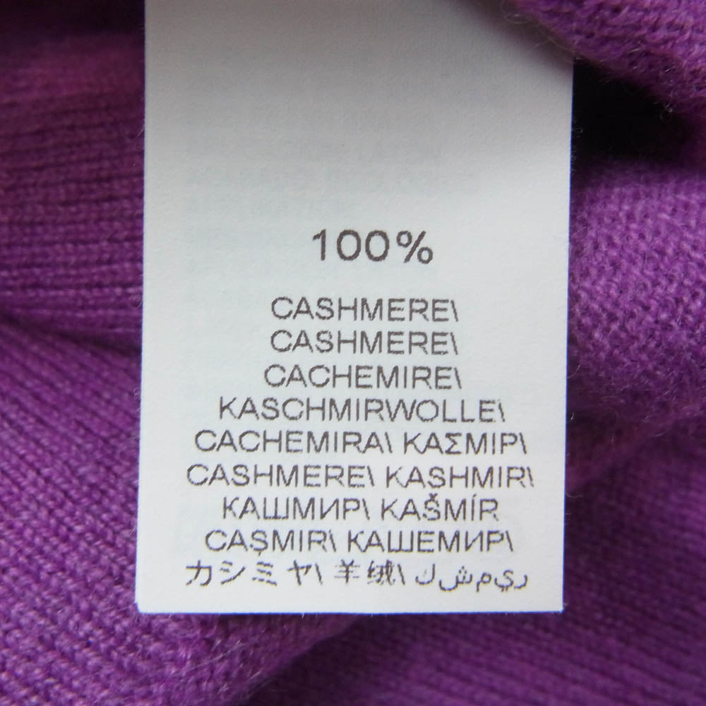 Brunello Cucinelli ブルネロクチネリ イタリア製 カシミヤ100％ ビーズポケットデザイン ニット クルーネック 半袖 Tシャツ カットソー にっとそー パープル系【中古】