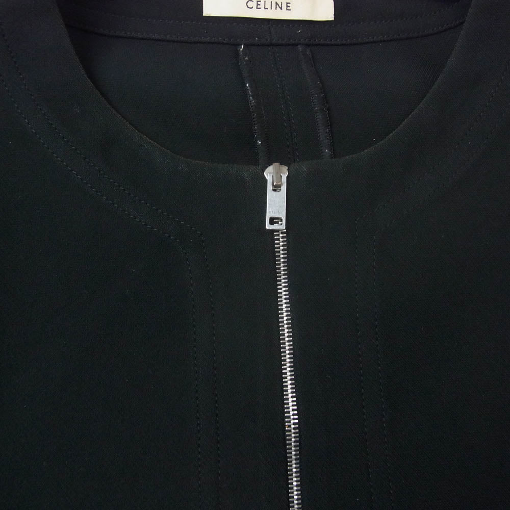 CELINE セリーヌ フィービー期 ハーフジップ プルオーバー トップス Tシャツ ブラック系 42【中古】
