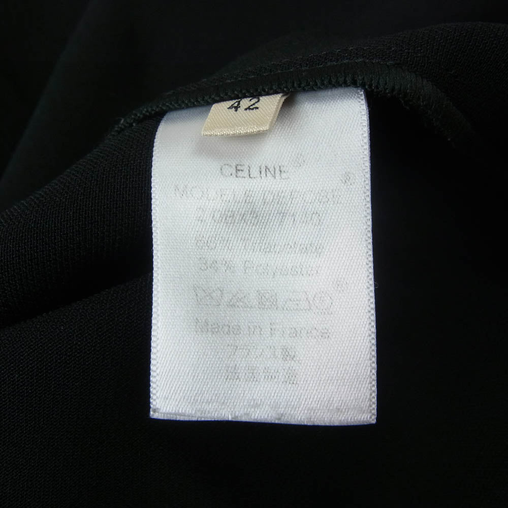 CELINE セリーヌ フィービー期 ハーフジップ プルオーバー トップス Tシャツ ブラック系 42【中古】