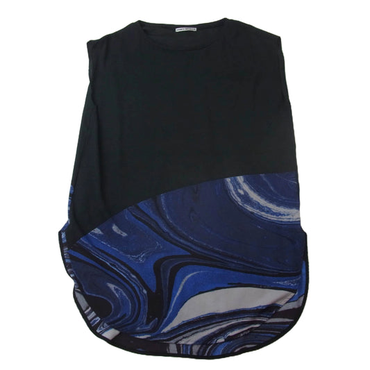 ISSEY MIYAKE イッセイミヤケ IM63FT017 ノースリーブ マーブル柄 チュニック ロング カットソー ブルー系 3【中古】