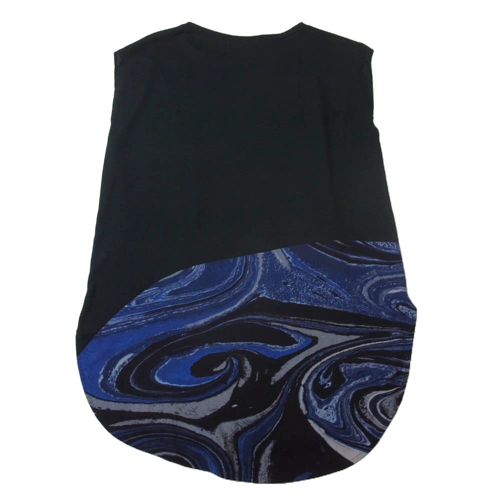 ISSEY MIYAKE イッセイミヤケ IM63FT017 ノースリーブ マーブル柄 チュニック ロング カットソー ブルー系 3【中古】