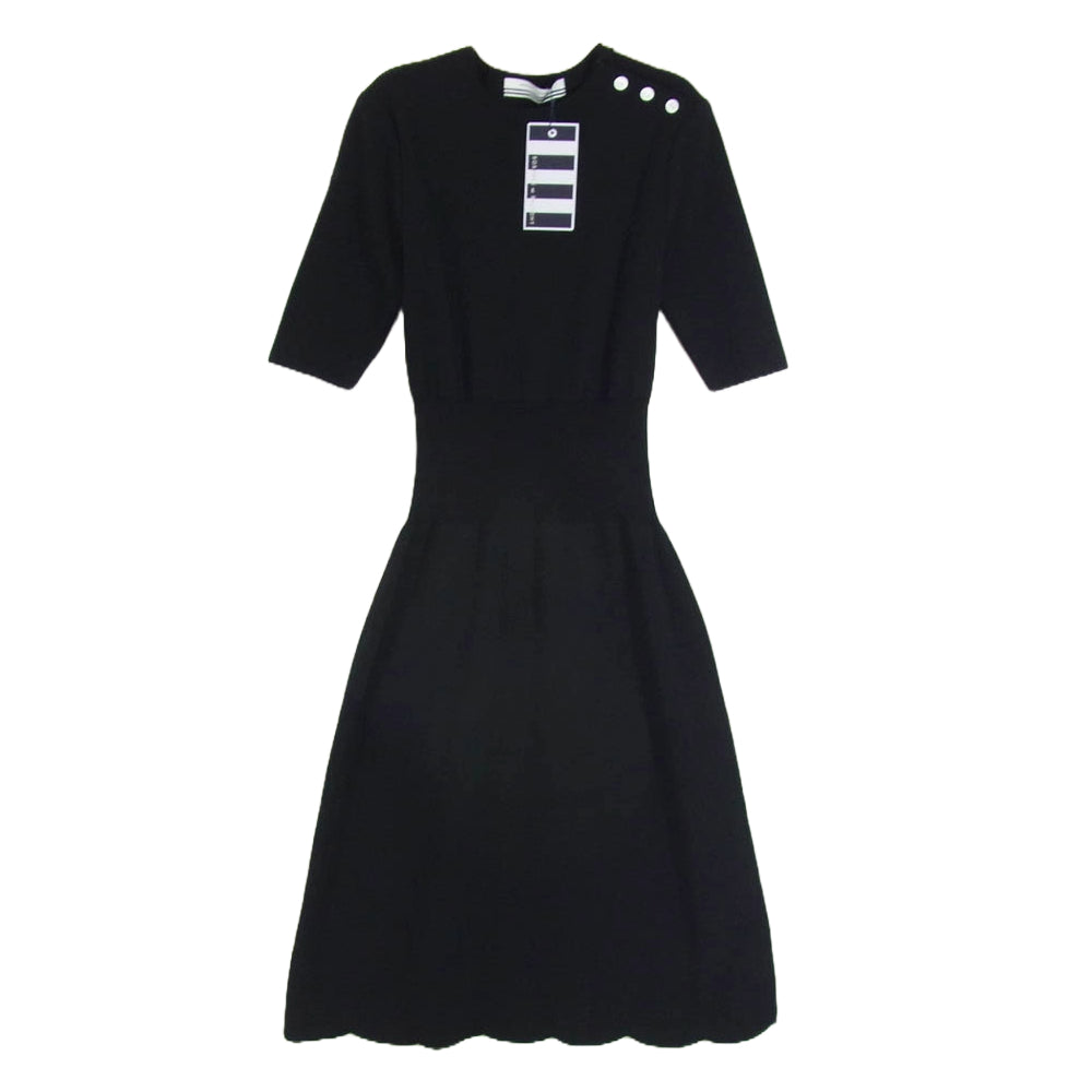 ボーダーズ アット バルコニー BD2411-1K-28 SCALLOP DRESS スカラップ ドレス ワンピース ブラック系 38【新古品】【未使用】【中古】