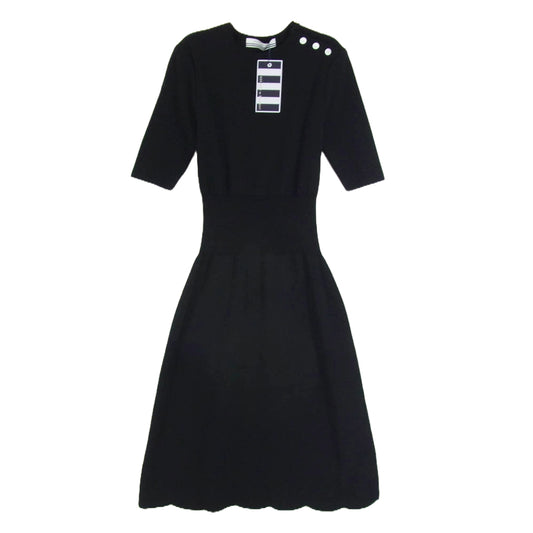 ボーダーズ アット バルコニー BD2411-1K-28 SCALLOP DRESS スカラップ ドレス ワンピース ブラック系 38【新古品】【未使用】【中古】