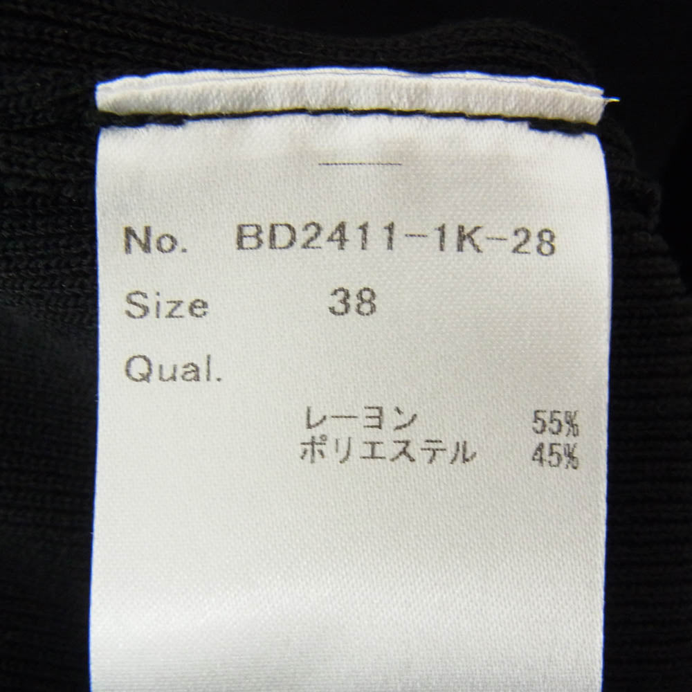 ボーダーズ アット バルコニー BD2411-1K-28 SCALLOP DRESS スカラップ ドレス ワンピース ブラック系 38【新古品】【未使用】【中古】