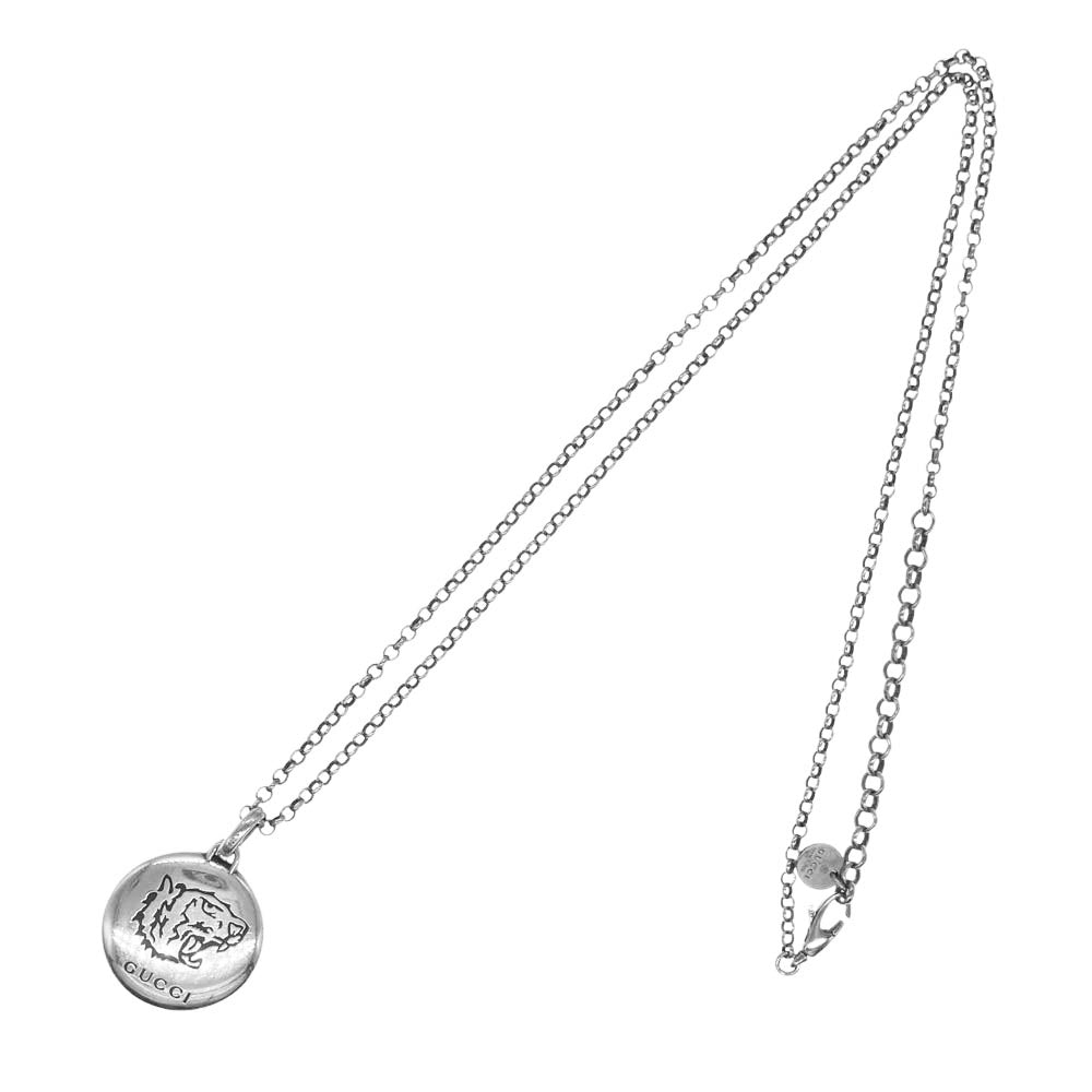 GUCCI グッチ 455541 ブラインドフォーラブ タイガーヘッド ネックレス ペンダント シルバー系【中古】
