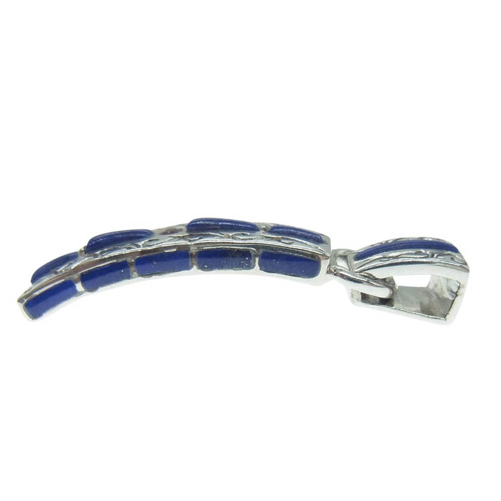 SAAD サード Premium 唐草彫り スクエア ペンダント トップ シルバー系 ブルー系【中古】