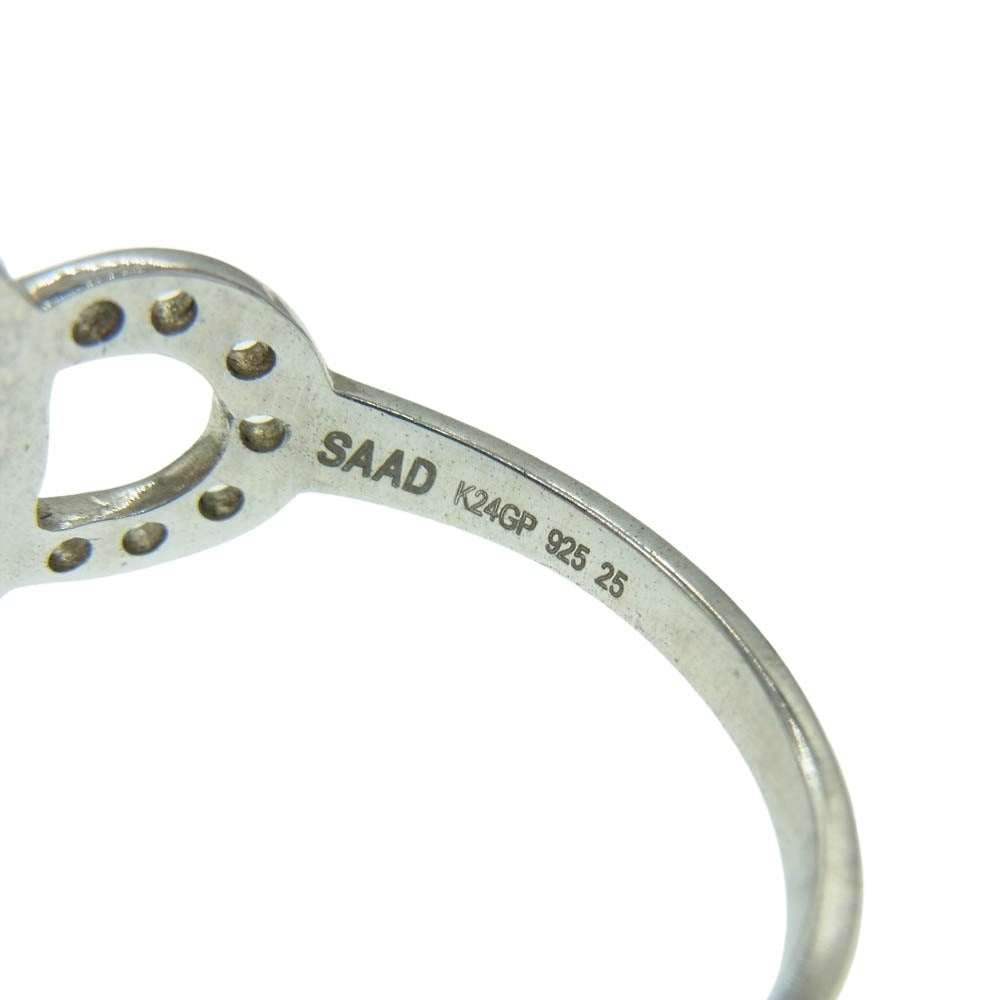 SAAD サード ホースシュー リング K24GP ゴールドプレート シルバー系 24号【中古】