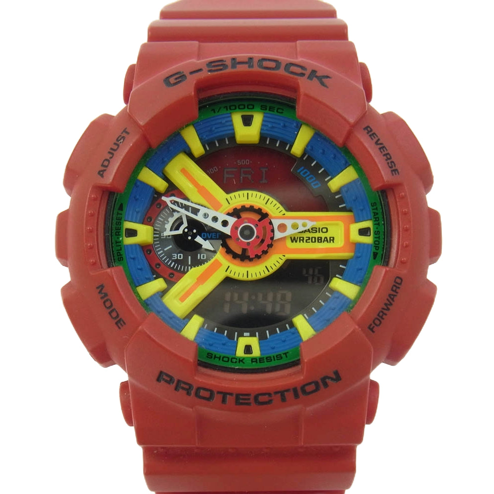 CASIO G-SHOCK カシオ ジーショック GA-110FC-1AJF Crazy Colors クレイジーカラーズ アナログデジタル 腕時計 レッド系 マルチカラー系【中古】