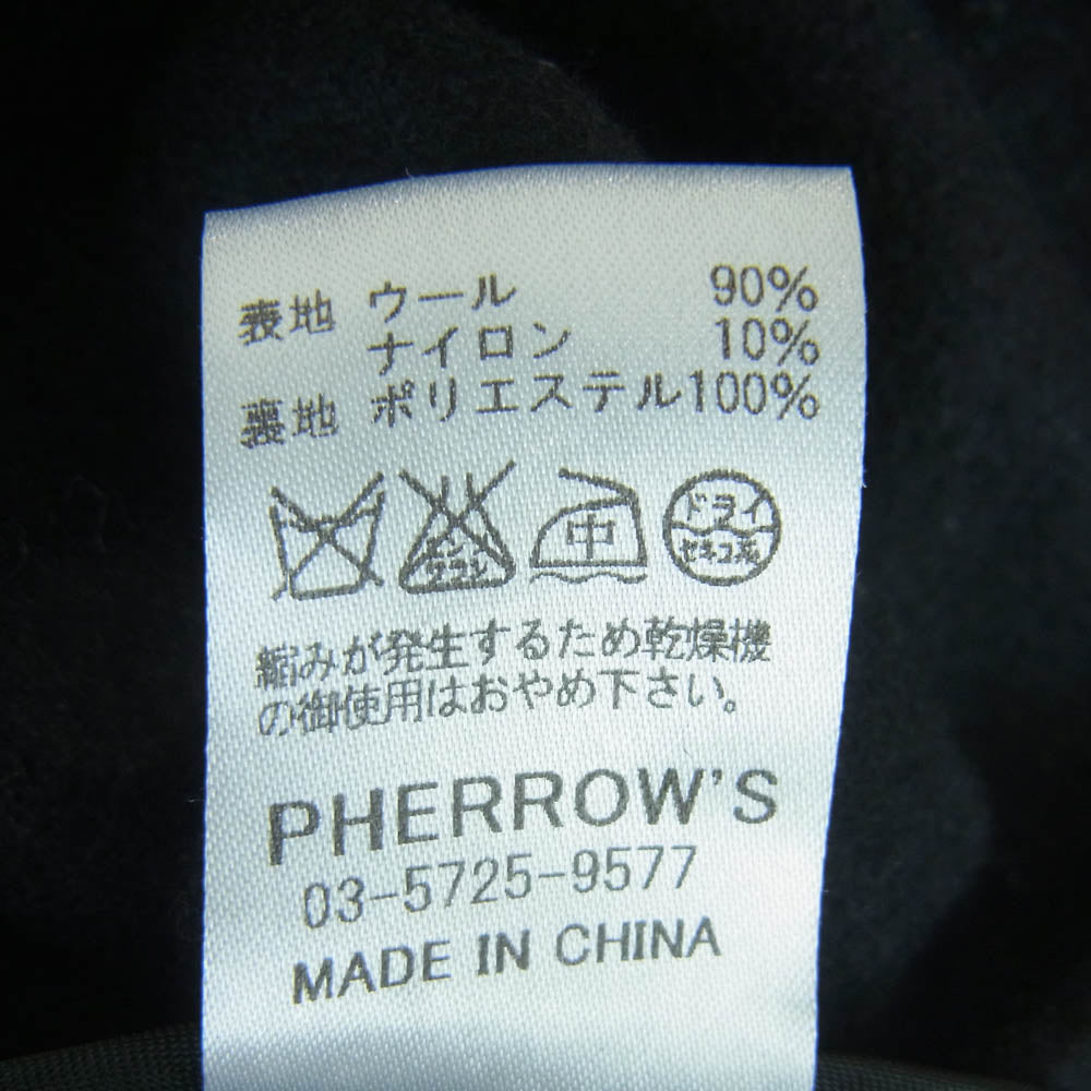 Pherrow's フェローズ CPO ウール シャツ ジャケット 長袖 中国製 ブラック系 40R【中古】