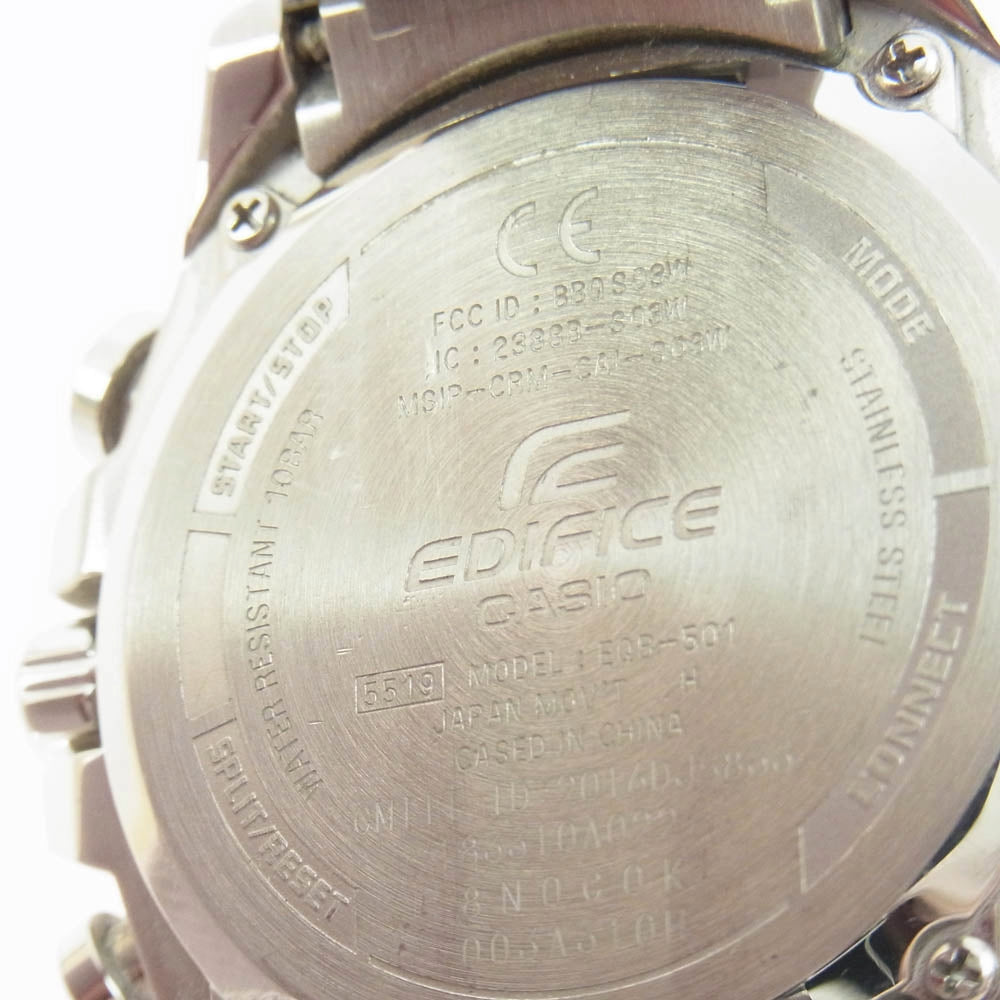 CASIO カシオ EQB-501 EDIFICE エディフィス  クロノ ソーラー ウォッチ 腕時計 シルバー系 ブルー系【中古】