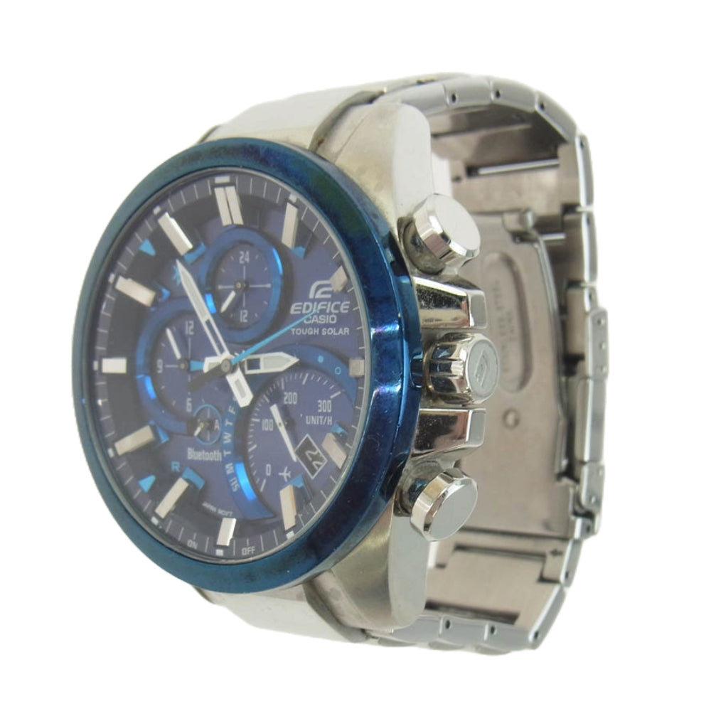 CASIO カシオ EQB-501 EDIFICE エディフィス  クロノ ソーラー ウォッチ 腕時計 シルバー系 ブルー系【中古】