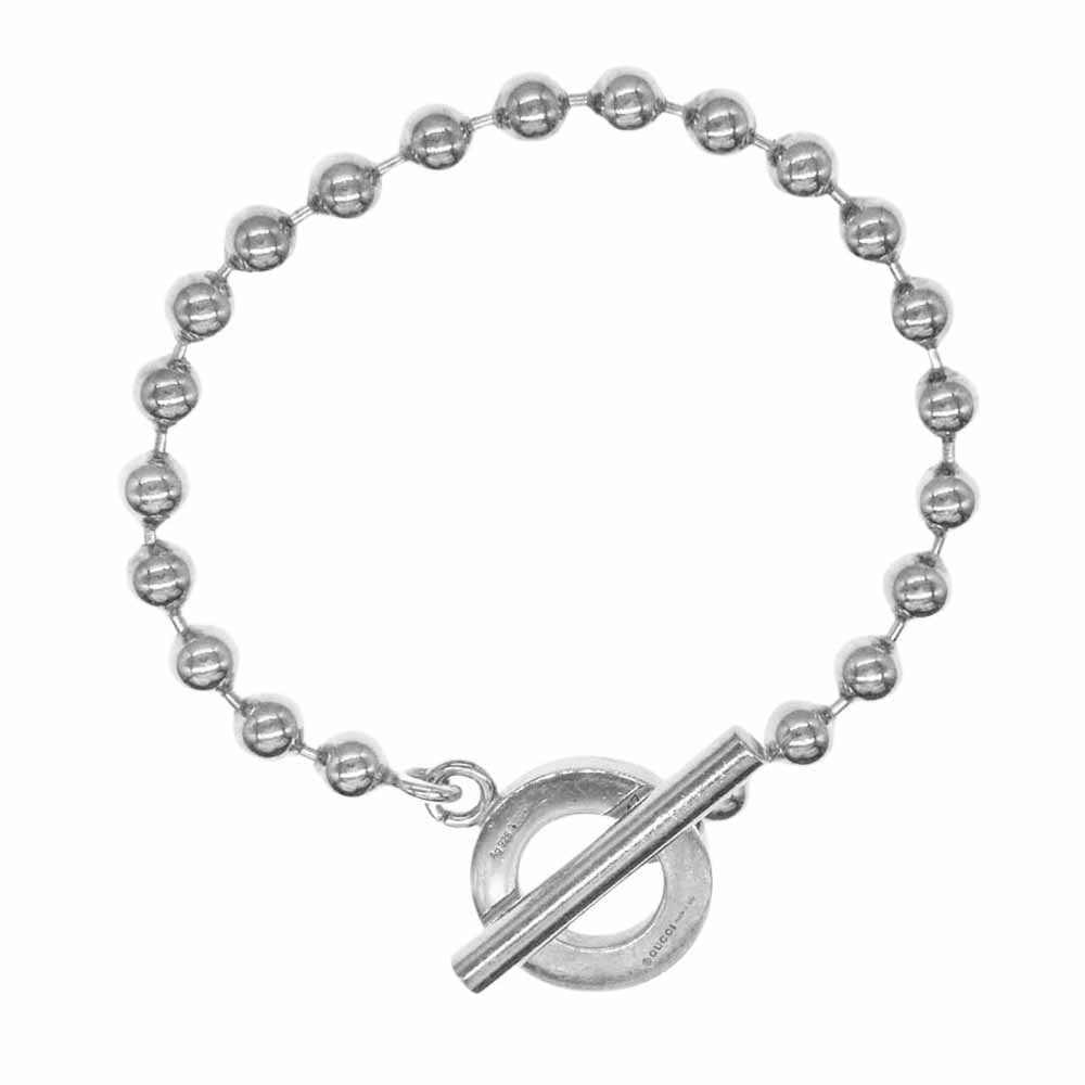 GUCCI グッチ ボールチェーン ブレスレット シルバー系 10.5号【中古】