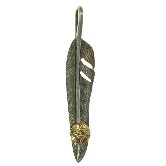 FIRST ARROW's ファーストアローズ メタル付 フェザー ペンダント トップ シルバー系【中古】