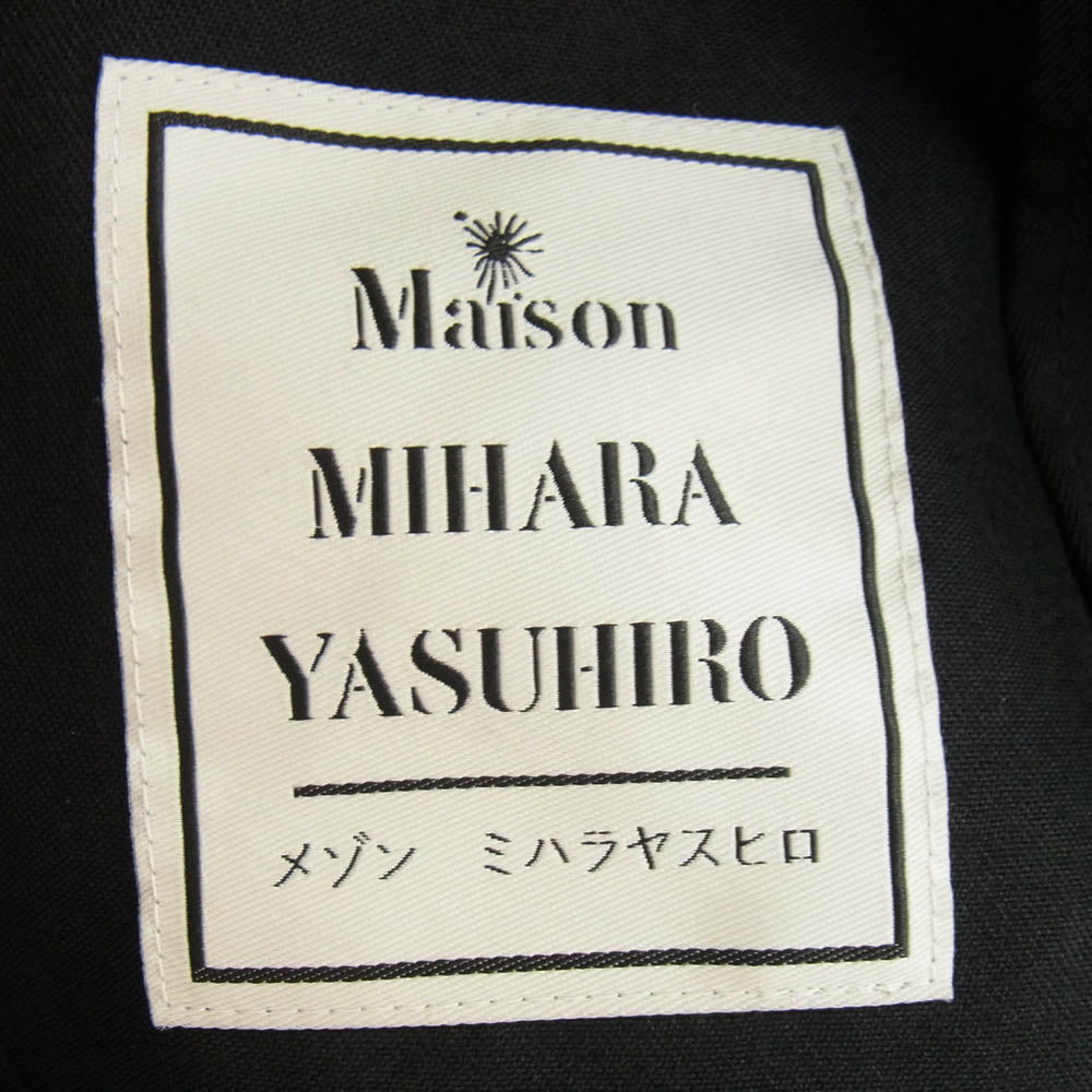 Maison MIHARA YASUHIRO メゾンミハラヤスヒロ A01CT171 フーデッド ジップアップ コート ロング パーカー モッズコート ブラック系 44【中古】
