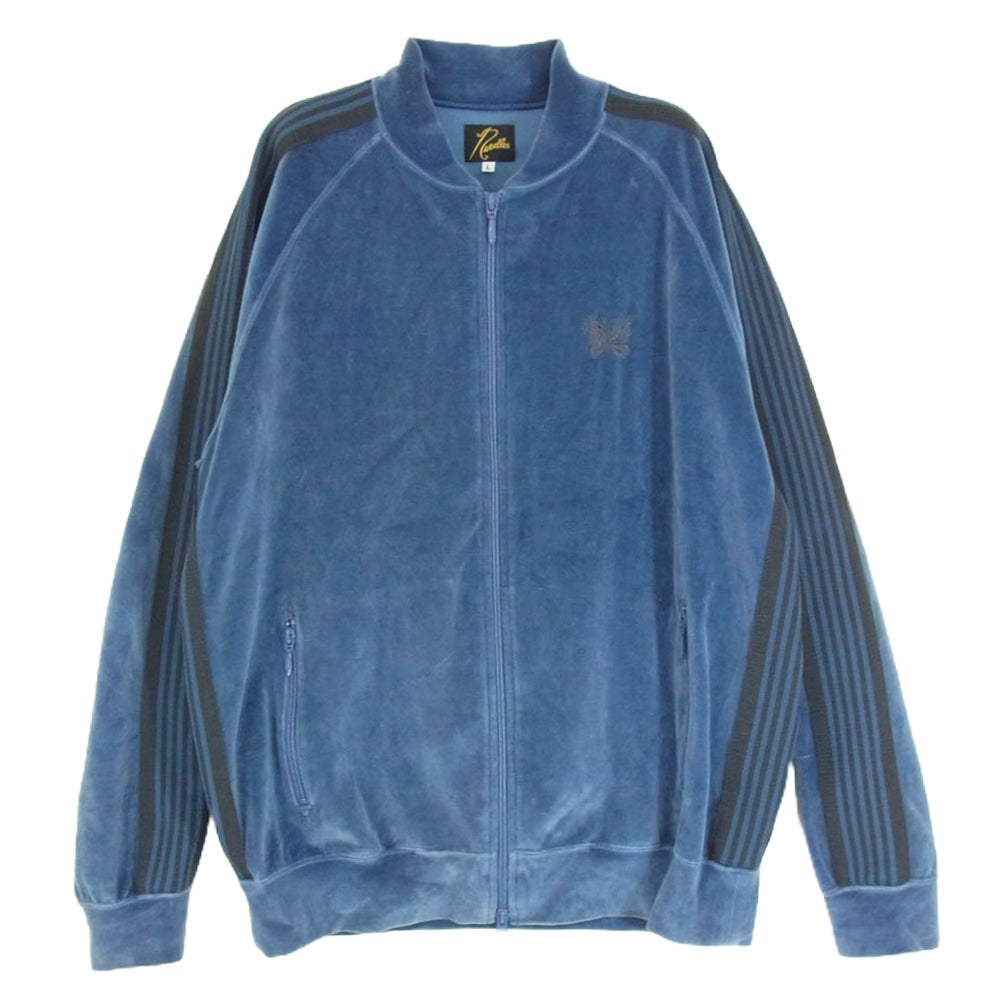 Needles ニードルス 23AW NS251 R.C Track Jacket C Pe Velour ベロア サイドライン トラックジャケット ブルー系 L【中古】