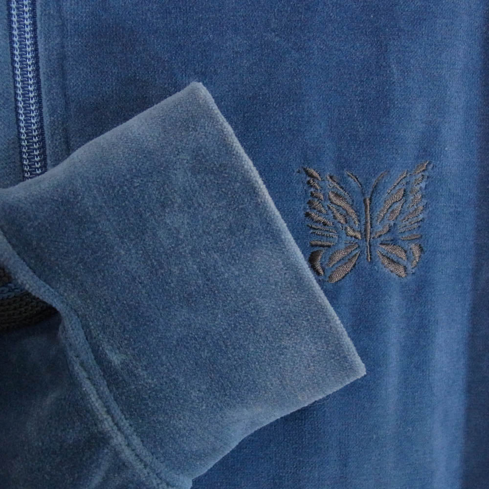 Needles ニードルス 23AW NS251 R.C Track Jacket C Pe Velour ベロア サイドライン トラックジャケット ブルー系 L【中古】
