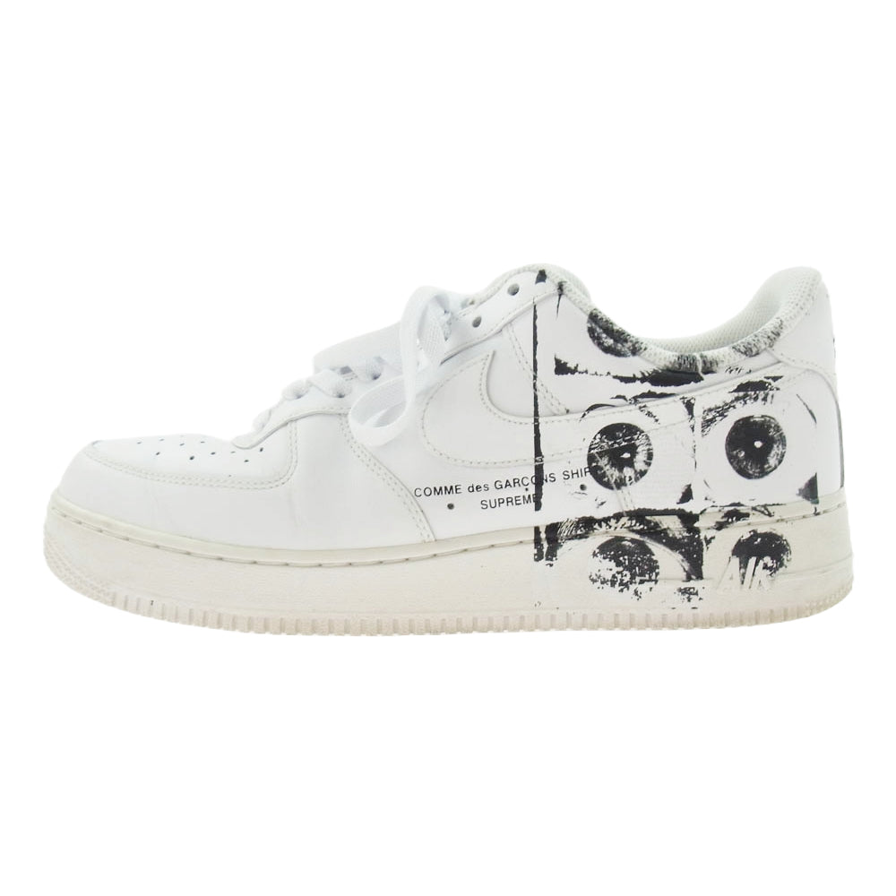 Supreme シュプリーム 923044-100 × NIKE ナイキ × COMME des GARCONS SHIRT コムデギャルソンシャツ AIR FORCE 1 LOW エアフォースワン ローカット スニーカー ホワイト系 27.5cm【中古】