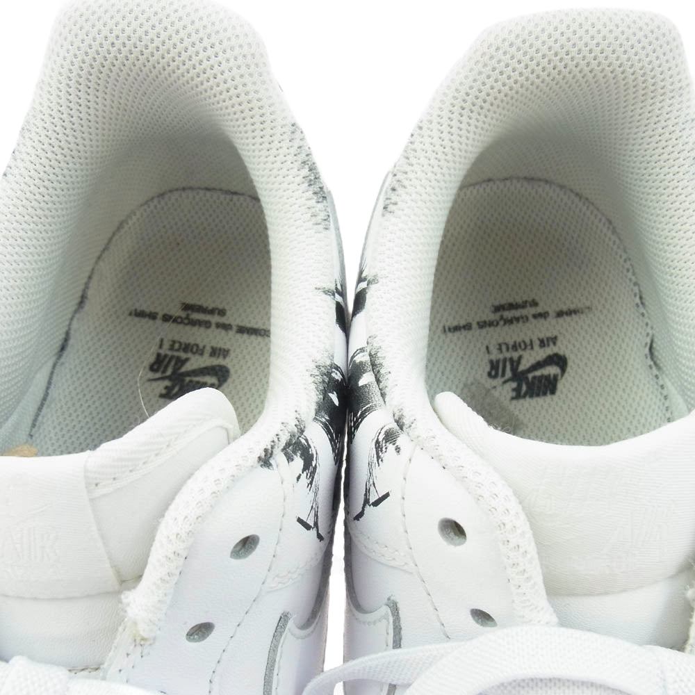 Supreme シュプリーム 923044-100 × NIKE ナイキ × COMME des GARCONS SHIRT コムデギャルソンシャツ AIR FORCE 1 LOW エアフォースワン ローカット スニーカー ホワイト系 27.5cm【中古】