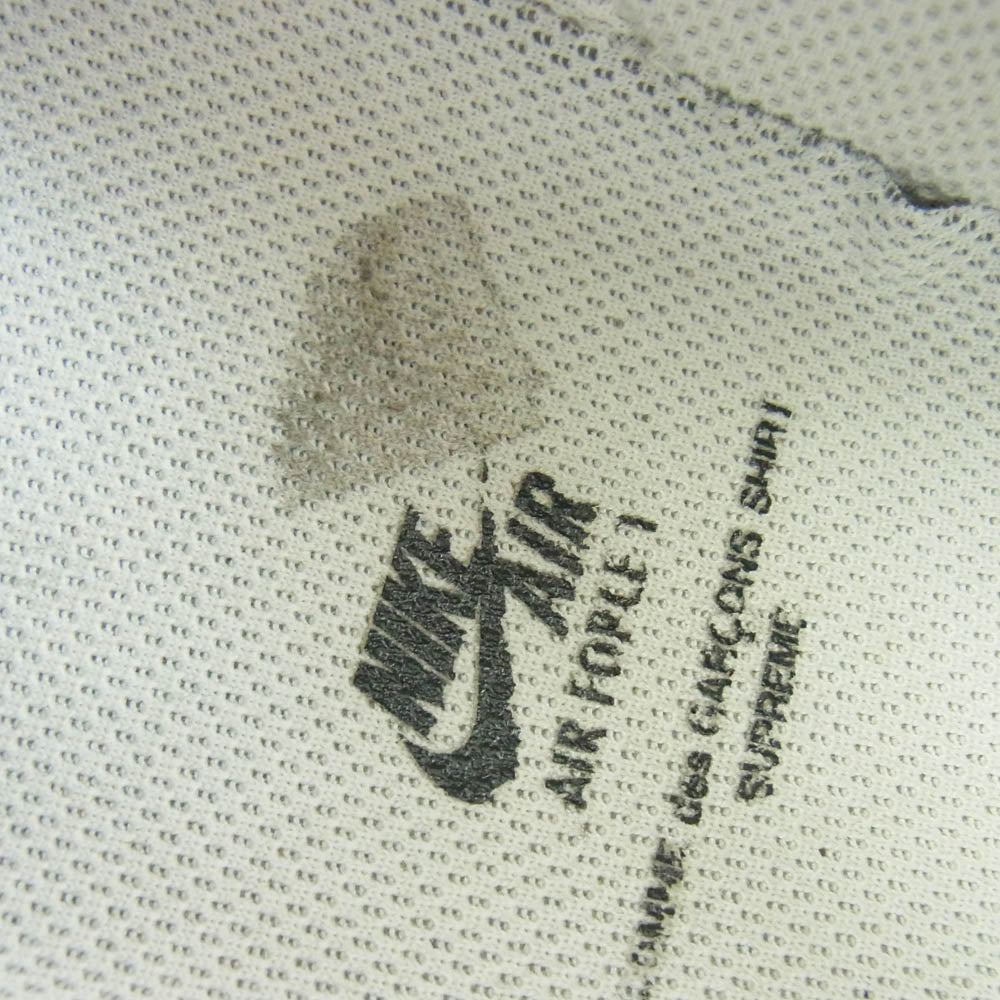 Supreme シュプリーム 923044-100 × NIKE ナイキ × COMME des GARCONS SHIRT コムデギャルソンシャツ AIR FORCE 1 LOW エアフォースワン ローカット スニーカー ホワイト系 27.5cm【中古】