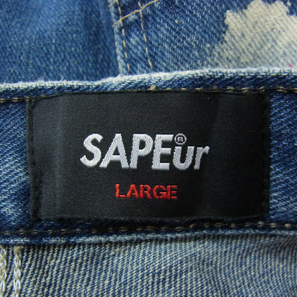 SAPEUR サプール × Dickies ディッキーズ ペイント加工 ペインター デニム パンツ インディゴブルー系 L【中古】