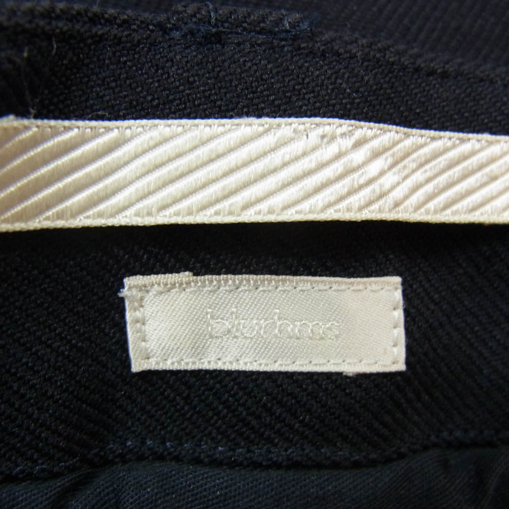 blurhms ブラームス BHS22F010A Wool Surge Super Wide Slacks ウール ワイド スラックス ネイビー系 2【中古】