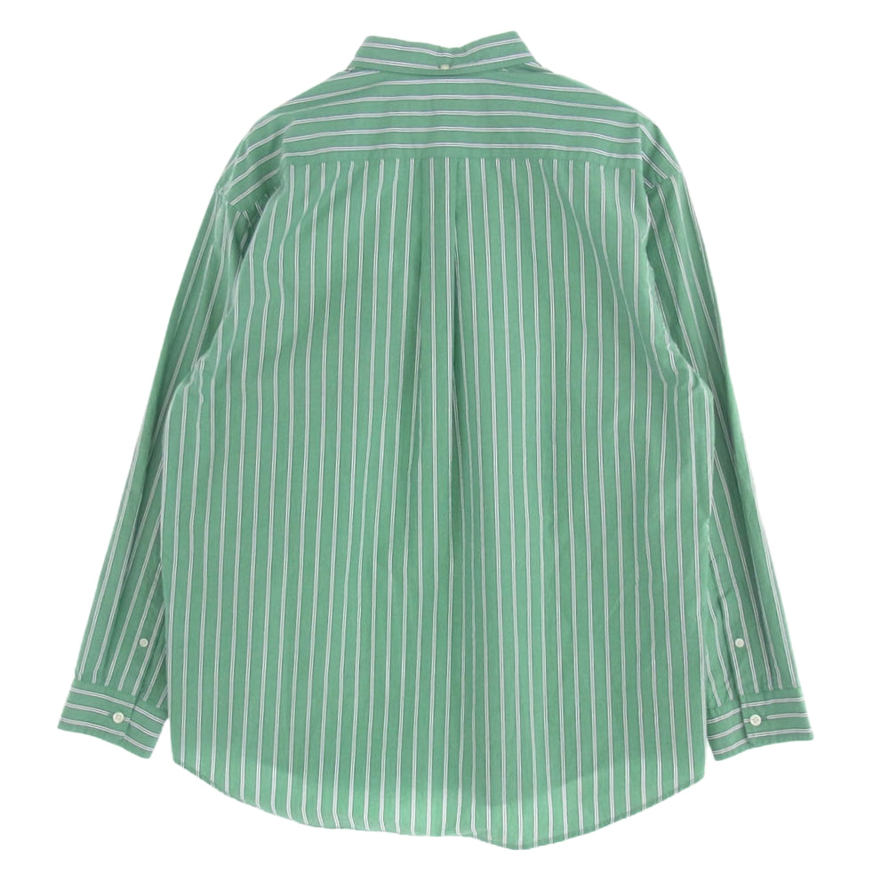 Supreme シュプリーム 23AW Loose Fit Stripe Shirt ルーズフィット ボタンダウン ストライプ シャツ 長袖 グリーン系 L【中古】