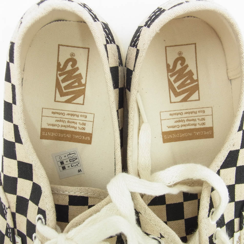 VANS バンズ VN0A5KRD705 ECO Theory Checkerboard Authentic Black エコセオリーチェッカーボードオーセンティック ブラック スニーカー ブラック系 ホワイト系 25.5cm【中古】