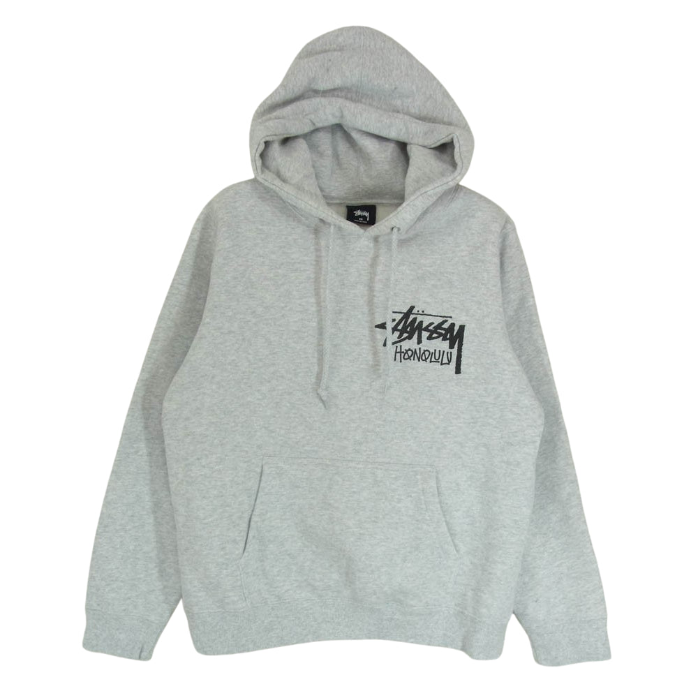 STUSSY ステューシー Z40SAGR018 HONOLULU ハワイ ホノルル 限定 ストック ロゴ プルオーバー パーカー グレー系 XS【中古】