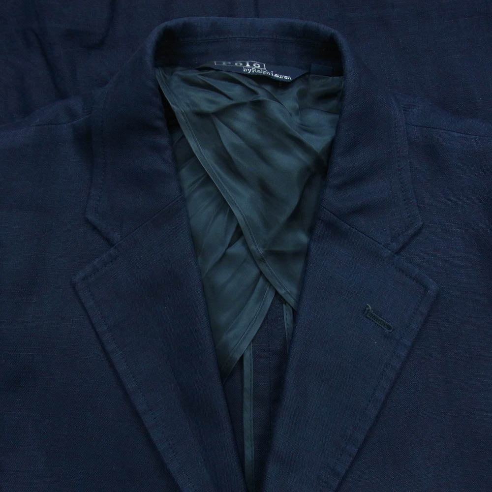 POLO RALPH LAUREN ポロ・ラルフローレン JK-RL-SM-0713 リネン 100％ 3B テーラード ジャケット ダークネイビー系 LL【中古】