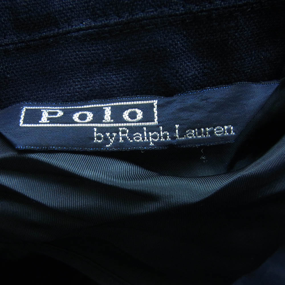 POLO RALPH LAUREN ポロ・ラルフローレン JK-RL-SM-0713 リネン 100％ 3B テーラード ジャケット ダークネイビー系 LL【中古】