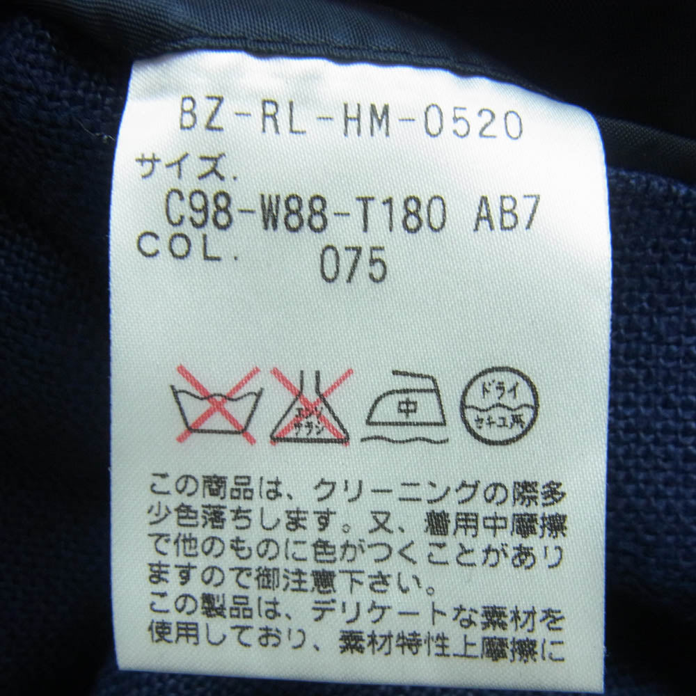POLO RALPH LAUREN ポロ・ラルフローレン BZ-RL-HM-0520 リネン 100％ 金ボタン 3B テーラード ジャケット ダークネイビー系 C98-W88-T180 AB7【中古】