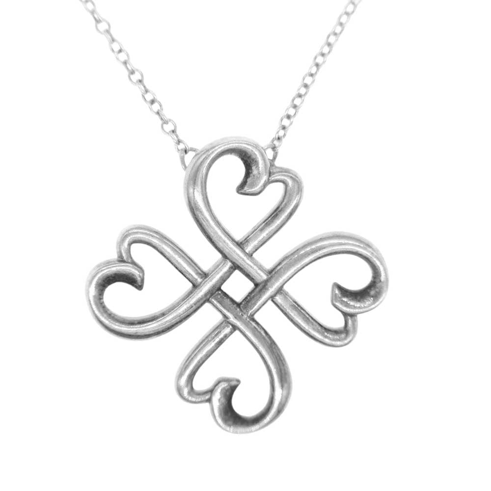 TIFFANY&Co. ティファニー クローバーラヴィング ハート ネックレス パロマピカソ ラッキーラビングハート AG925 ペンダント 四つ葉 シルバー系【中古】