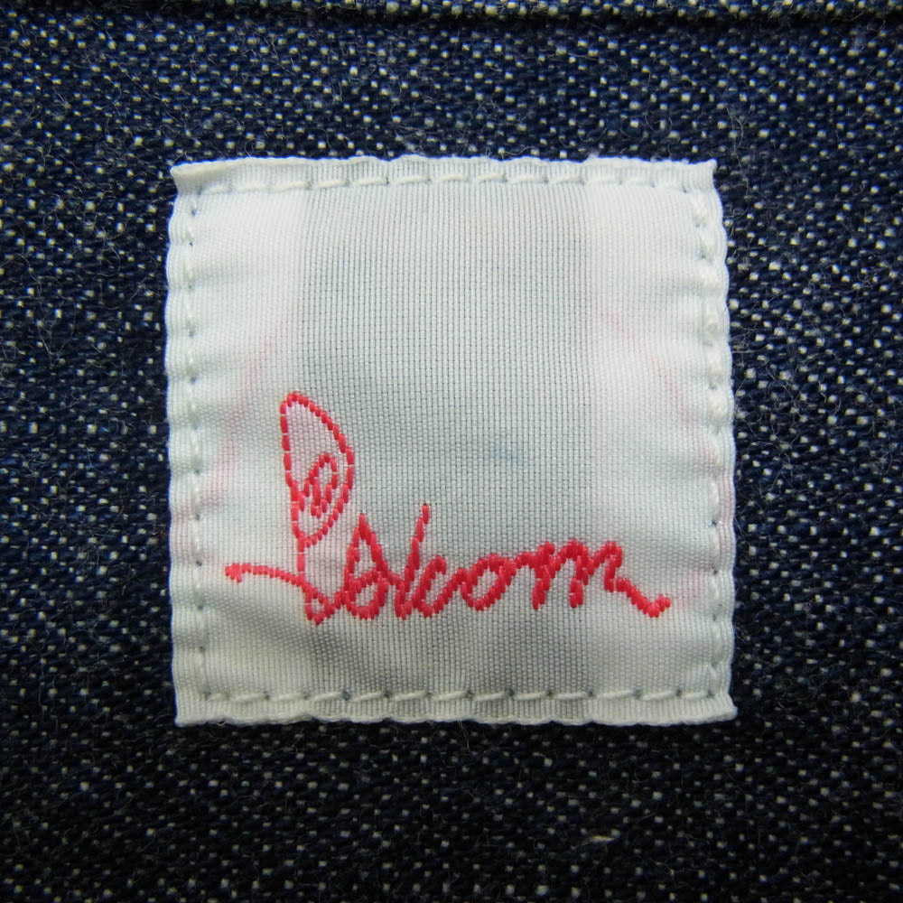 Psicom サイコム ロゴ 刺繍 デニム 長袖 シャツ ロングスリーブ インディゴブルー系 M【中古】