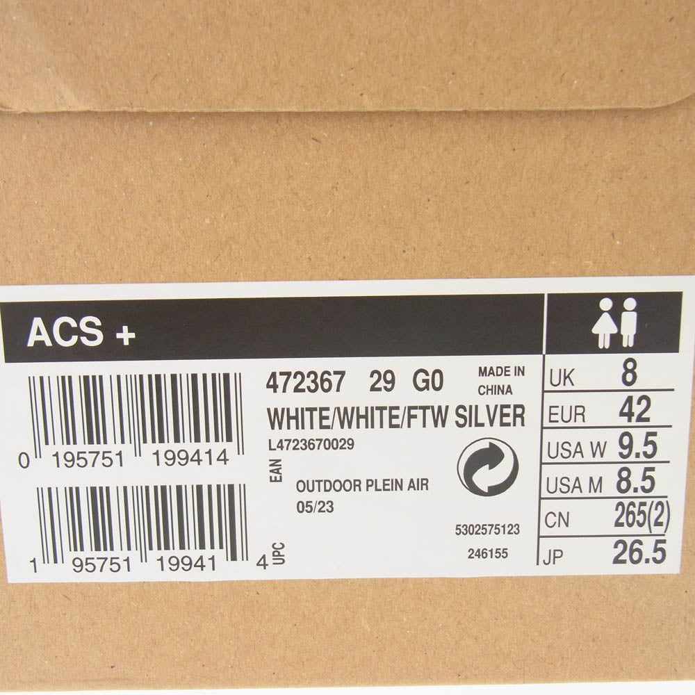 salomon サロモン 472367 ACS + ローカット スニーカー ホワイト系 26.5cm【美品】【中古】