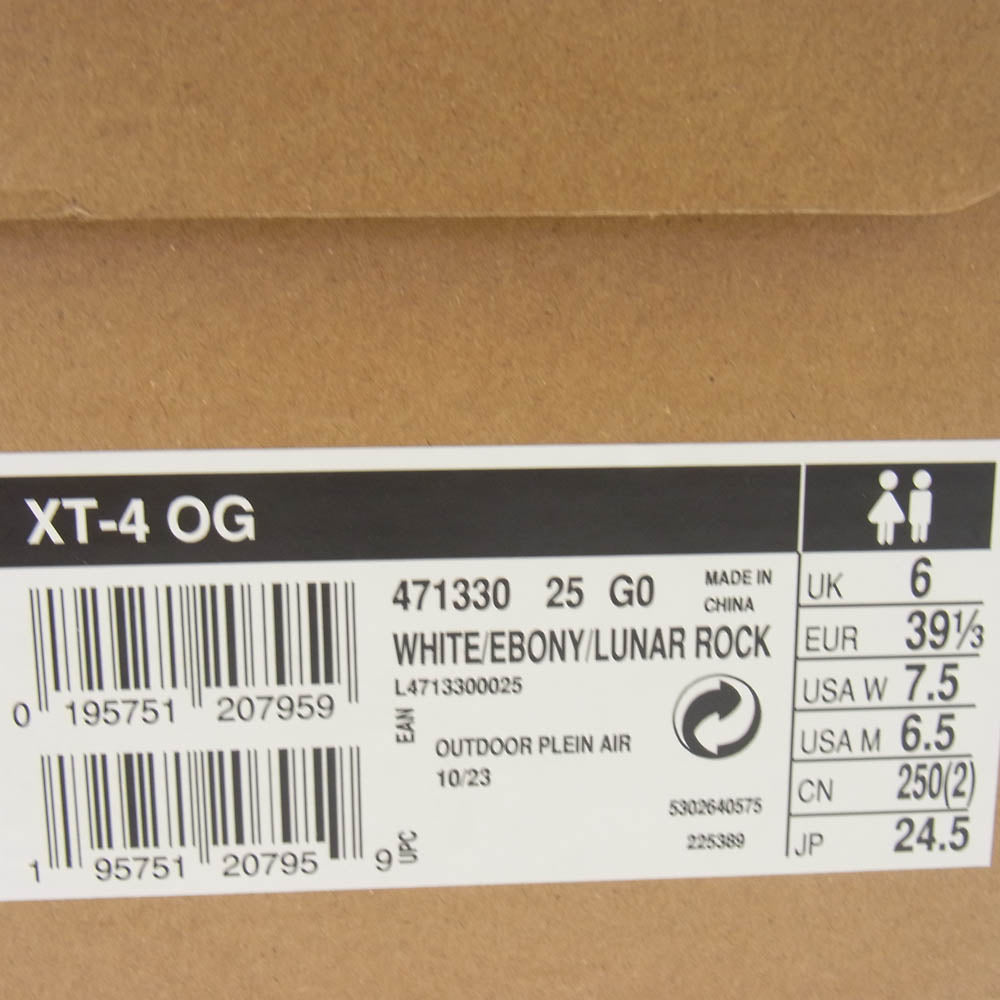 salomon サロモン 471330 XT-4 OG ローカット スニーカー ホワイト系 24.5cm【中古】