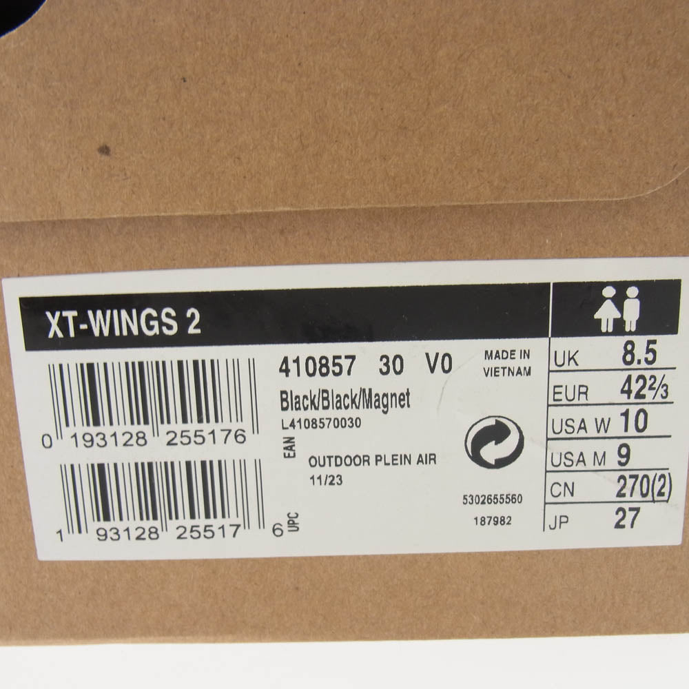 salomon サロモン 410857 XT-WINGS 2  ローカット スニーカー ブラック系 27cm【美品】【中古】