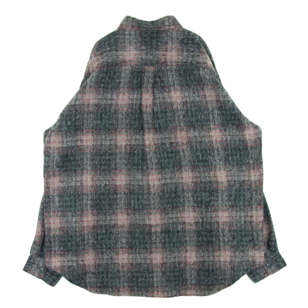 BEDWIN & THE HEARTBREAKERS ベドウィンアンドザハートブレイカーズ 24AB1741 WOOL BIG SHIRT BILLY ビッグ ウール チェック 長袖 シャツ レッド系 グレー系 3【新古品】【未使用】【中古】