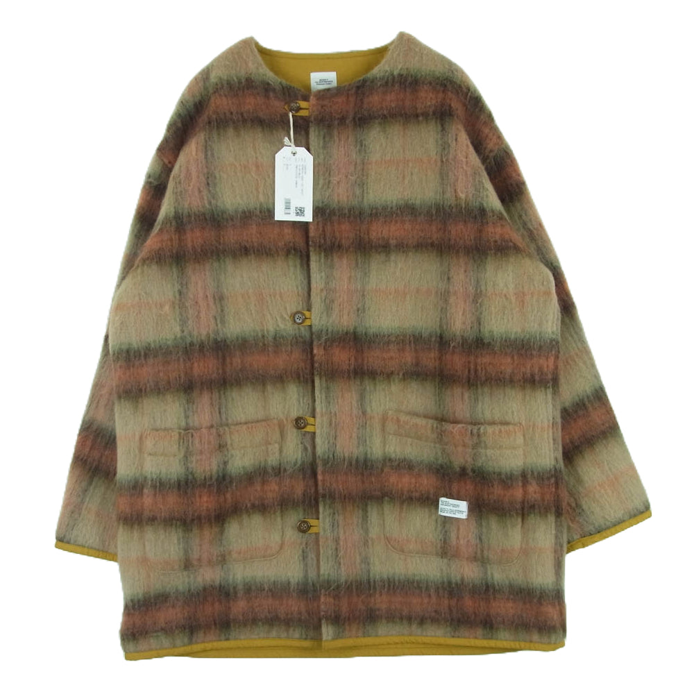 BEDWIN & THE HEARTBREAKERS ベドウィンアンドザハートブレイカーズ 23AB5596 REVERSIBLE SHAGGY COAT DENZEL リバーシブル シャギー チェック コート ジャケット ベージュ系 イエロー系 3【新古品】【未使用】【中古】