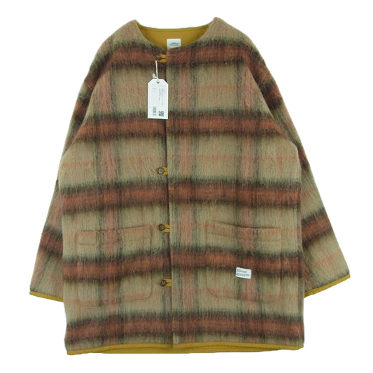BEDWIN & THE HEARTBREAKERS ベドウィンアンドザハートブレイカーズ 23AB5596 REVERSIBLE SHAGGY COAT DENZEL リバーシブル シャギー チェック コート ジャケット ベージュ系 イエロー系 3【新古品】【未使用】【中古】