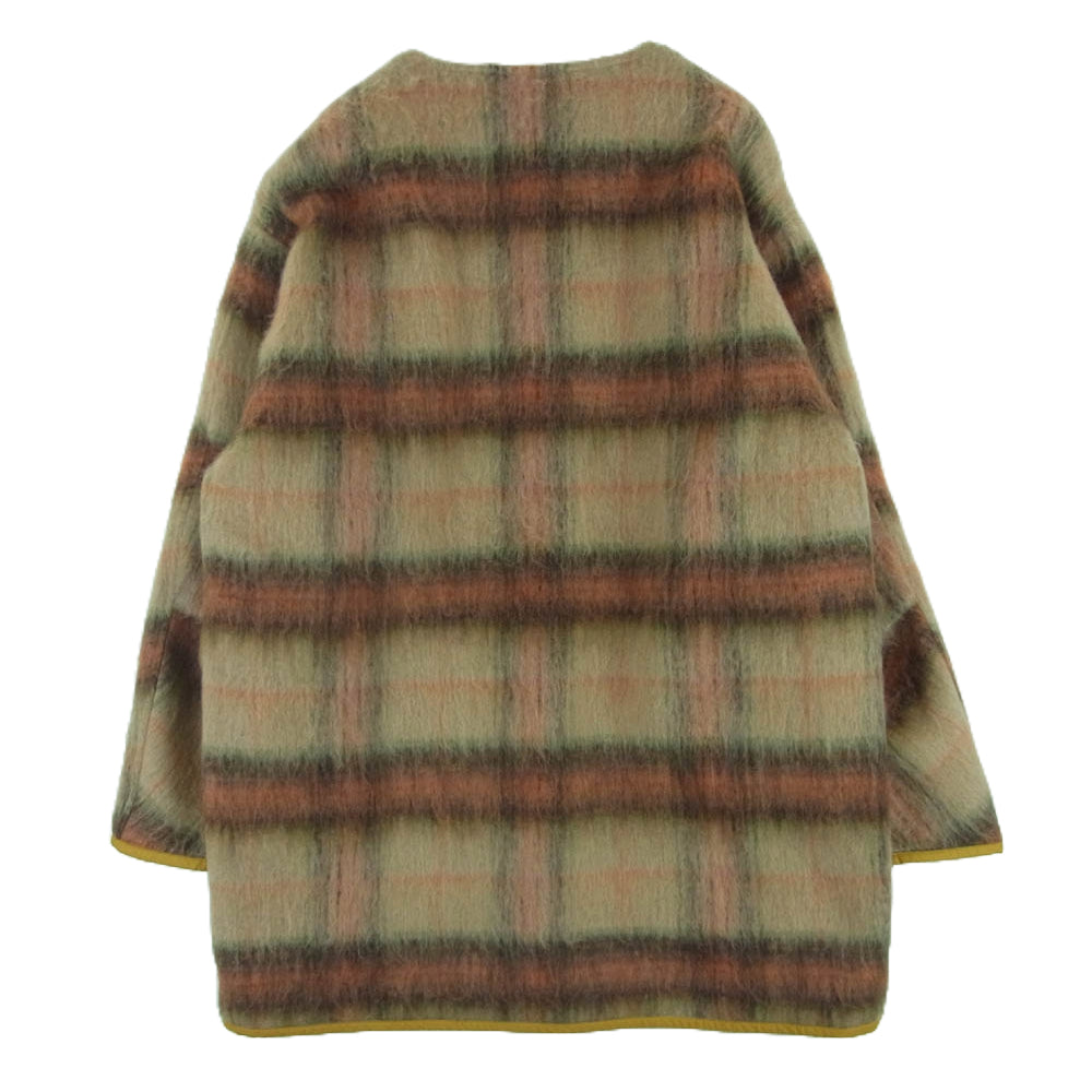 BEDWIN & THE HEARTBREAKERS ベドウィンアンドザハートブレイカーズ 23AB5596 REVERSIBLE SHAGGY COAT DENZEL リバーシブル シャギー チェック コート ジャケット ベージュ系 イエロー系 3【新古品】【未使用】【中古】