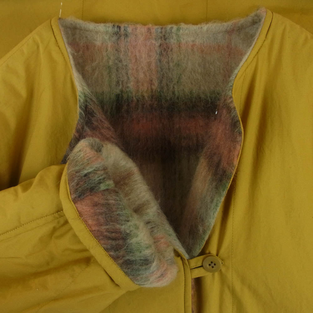 BEDWIN & THE HEARTBREAKERS ベドウィンアンドザハートブレイカーズ 23AB5596 REVERSIBLE SHAGGY COAT DENZEL リバーシブル シャギー チェック コート ジャケット ベージュ系 イエロー系 3【新古品】【未使用】【中古】