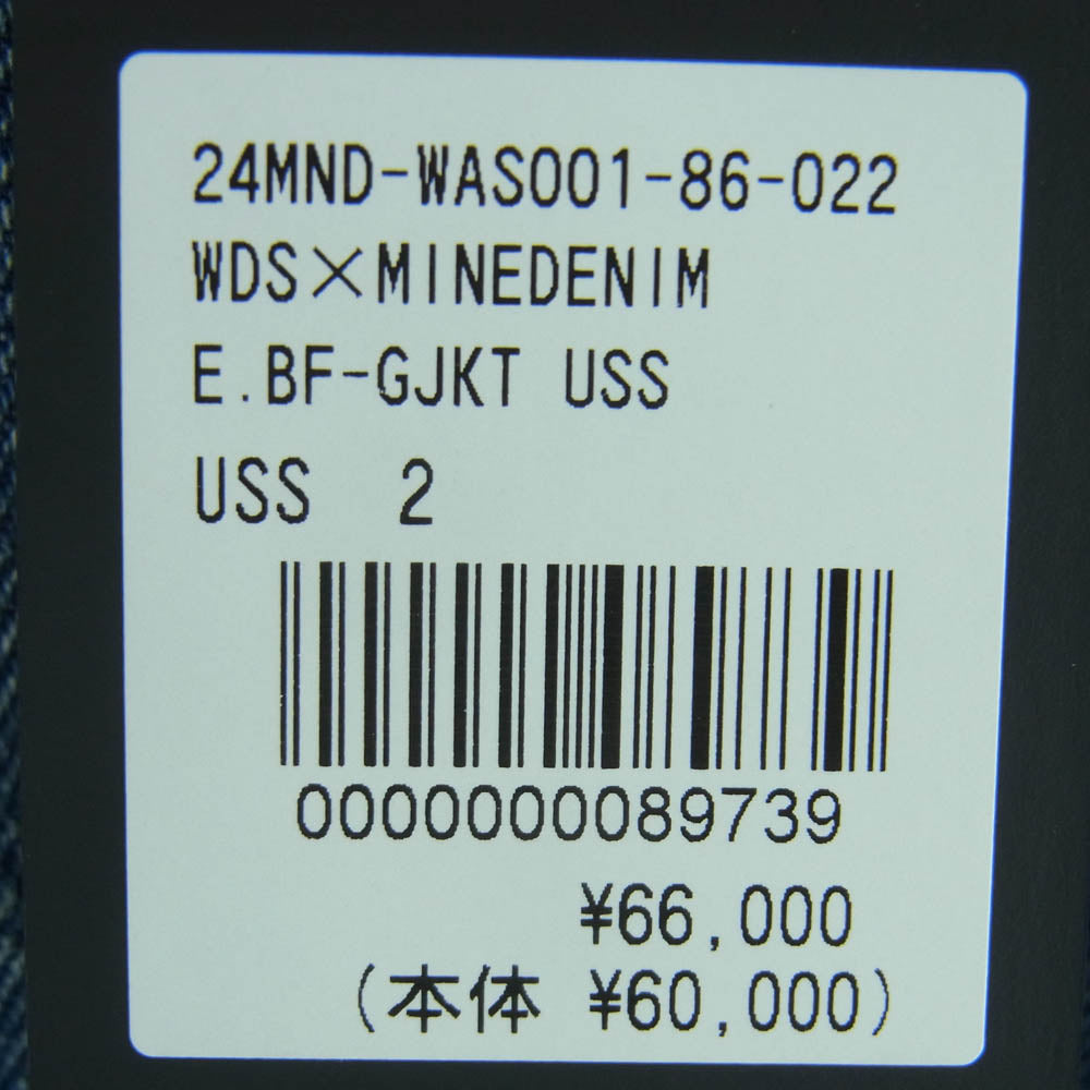 MINEDENIM マインデニム 24AW 24MND-WAS001-86-022 WIND AND SEA ウィンダンシー E.BF-GJKT インディゴ セルヴィッジ デニム ロゴプリント ジャケット インディゴブルー系 2【新古品】【未使用】【中古】