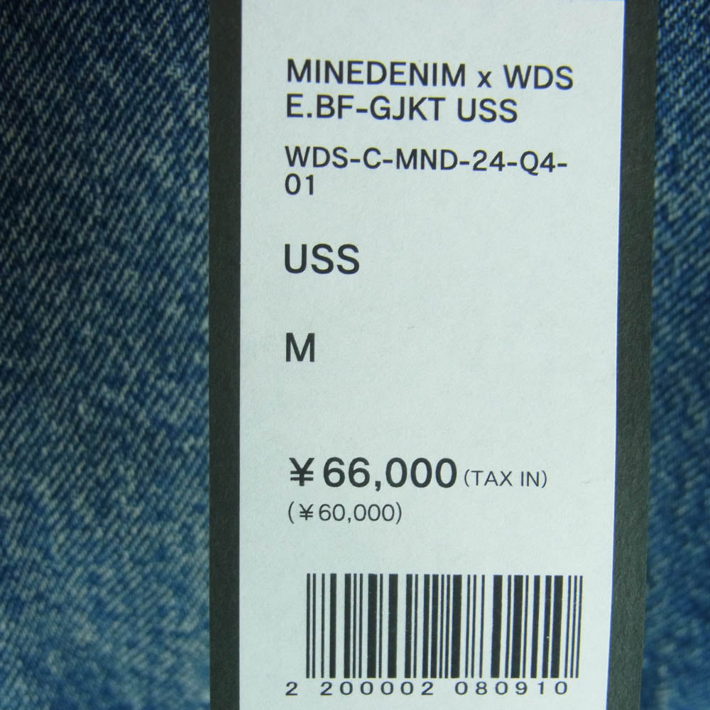 MINEDENIM マインデニム 24AW 24MND-WAS001-86-022 WIND AND SEA ウィンダンシー E.BF-GJKT インディゴ セルヴィッジ デニム ロゴプリント ジャケット インディゴブルー系 2【新古品】【未使用】【中古】