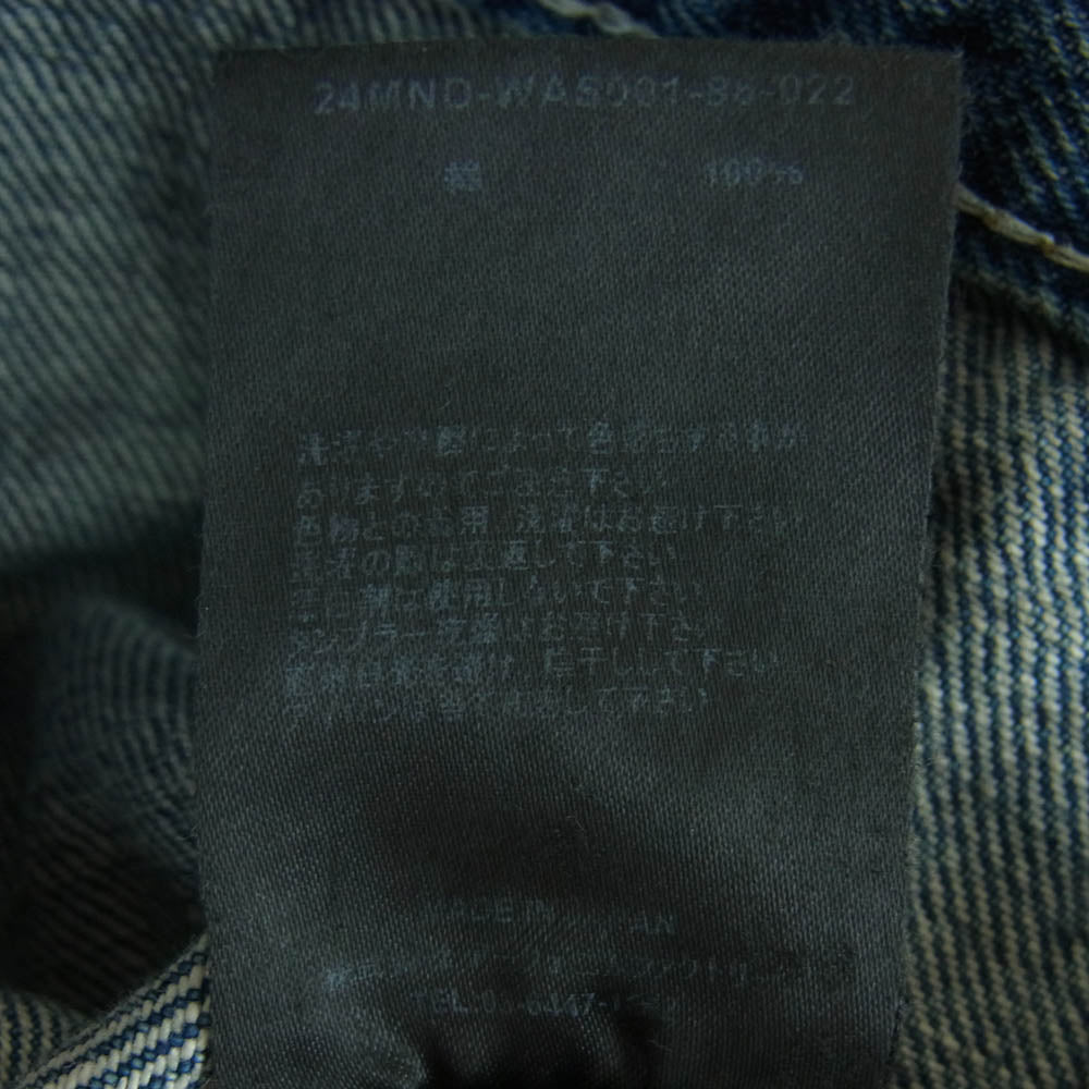 MINEDENIM マインデニム 24AW 24MND-WAS001-86-022 WIND AND SEA ウィンダンシー E.BF-GJKT インディゴ セルヴィッジ デニム ロゴプリント ジャケット インディゴブルー系 2【新古品】【未使用】【中古】