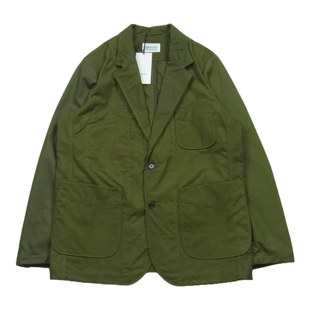 KUON クオン 144JK061100 Military Tent Blazer ミリタリー テント生地 ブレザー ジャケット グリーン系 Olive M【新古品】【未使用】【中古】