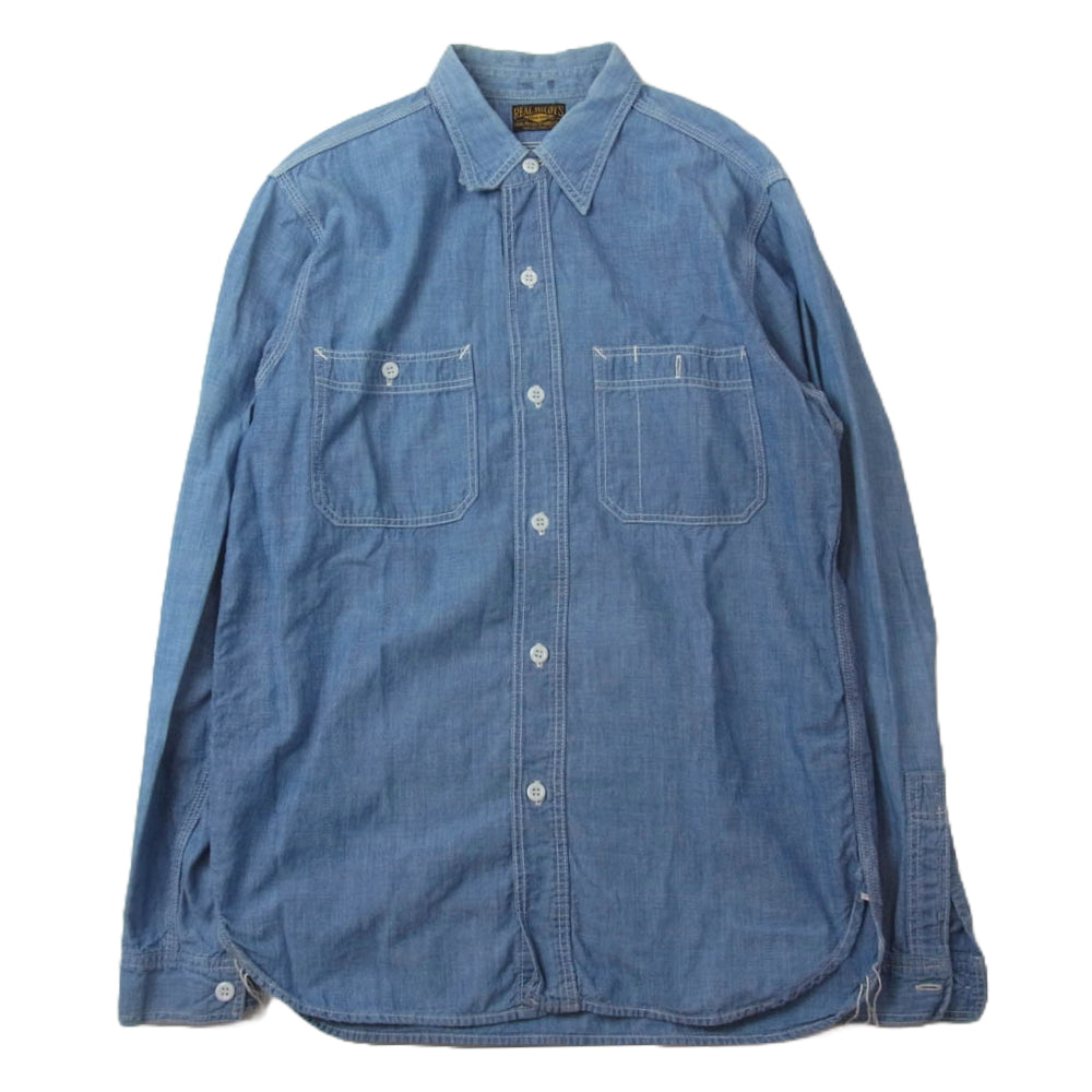 The REAL McCOY'S ザリアルマッコイズ シャンブレー ワーク 長袖 シャツ インディゴブルー系【中古】