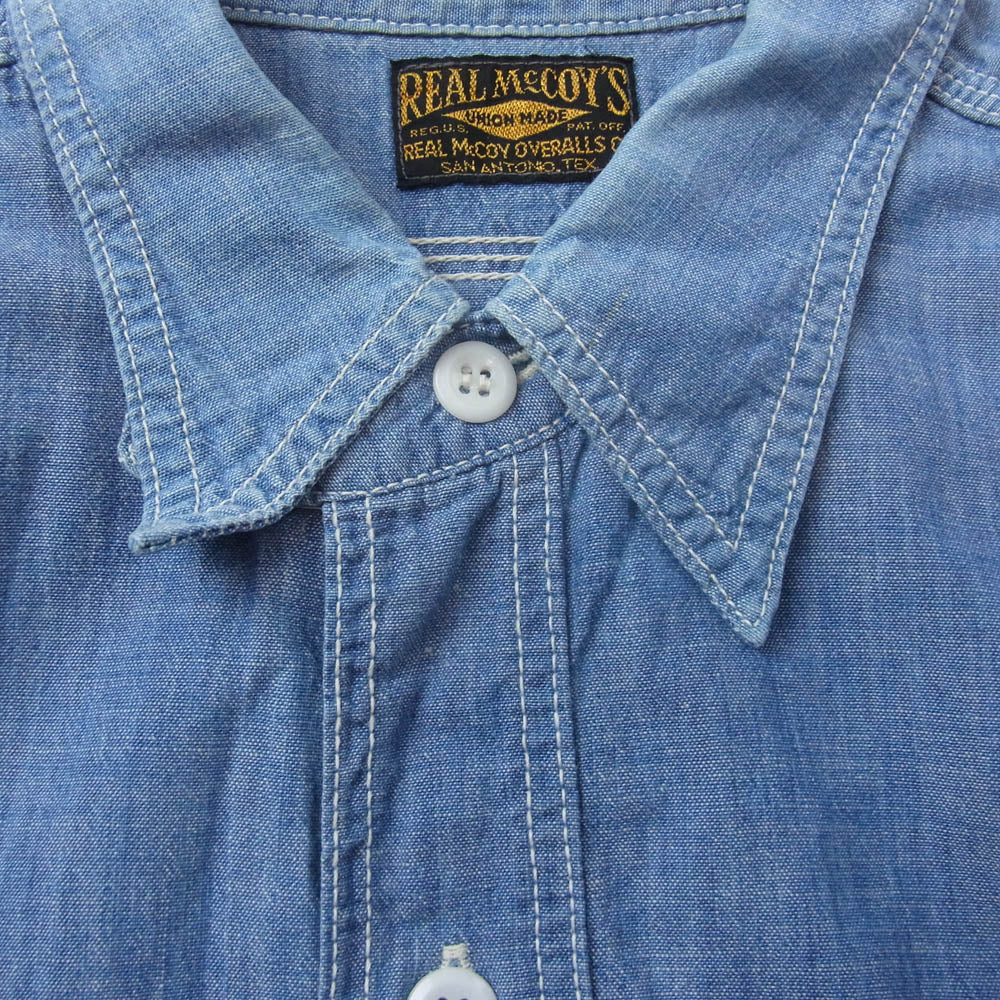 The REAL McCOY'S ザリアルマッコイズ シャンブレー ワーク 長袖 シャツ インディゴブルー系【中古】