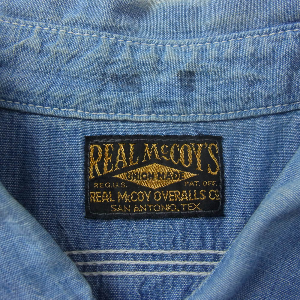 The REAL McCOY'S ザリアルマッコイズ シャンブレー ワーク 長袖 シャツ インディゴブルー系【中古】