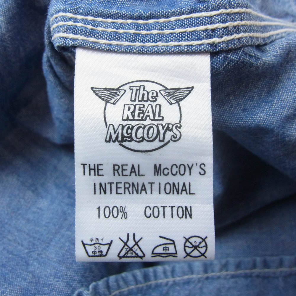 The REAL McCOY'S ザリアルマッコイズ シャンブレー ワーク 長袖 シャツ インディゴブルー系【中古】