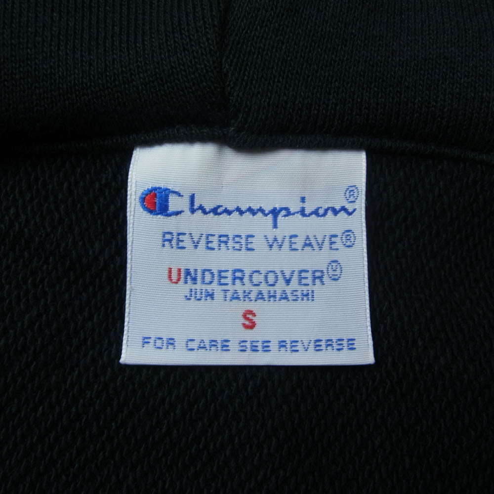 UNDERCOVER アンダーカバー UC1E4811 × Champion チャンピオン REVERSE WEAVE コットン 裏毛 スウェット パーカー リバースウィーブ ジップアップ  ブラック系 S【新古品】【未使用】【中古】